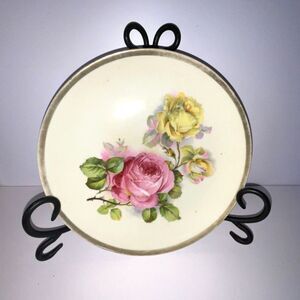 Beautiful Shabby Chic plate; gorgeous roses J S V Germany